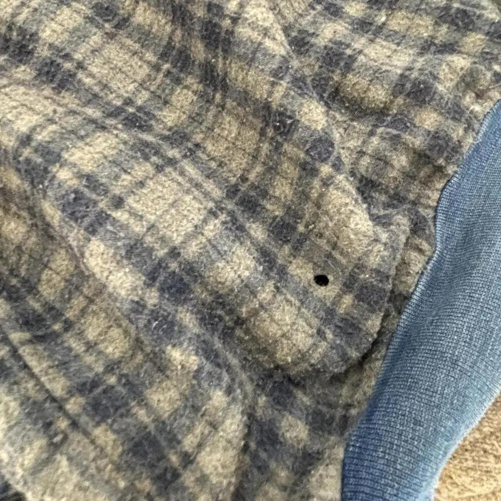 Vtg 2003 Carhartt denim hooded flannel lined jacket - Picture 10 of 12